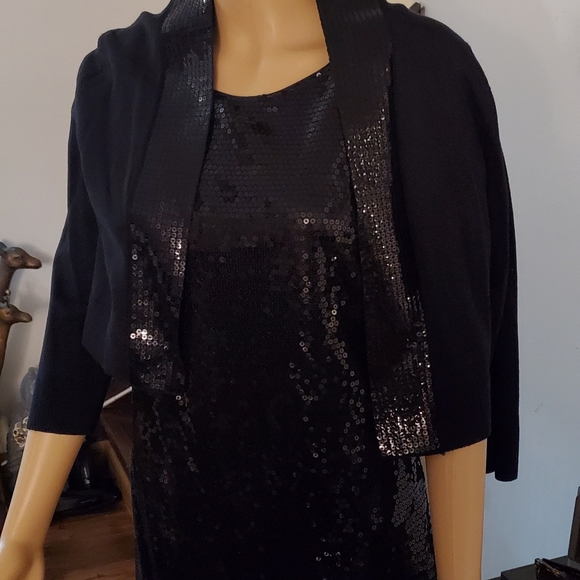 Size 8 Cynthia Rowley Black Sequin Dress NWT - Picture 9 of 16